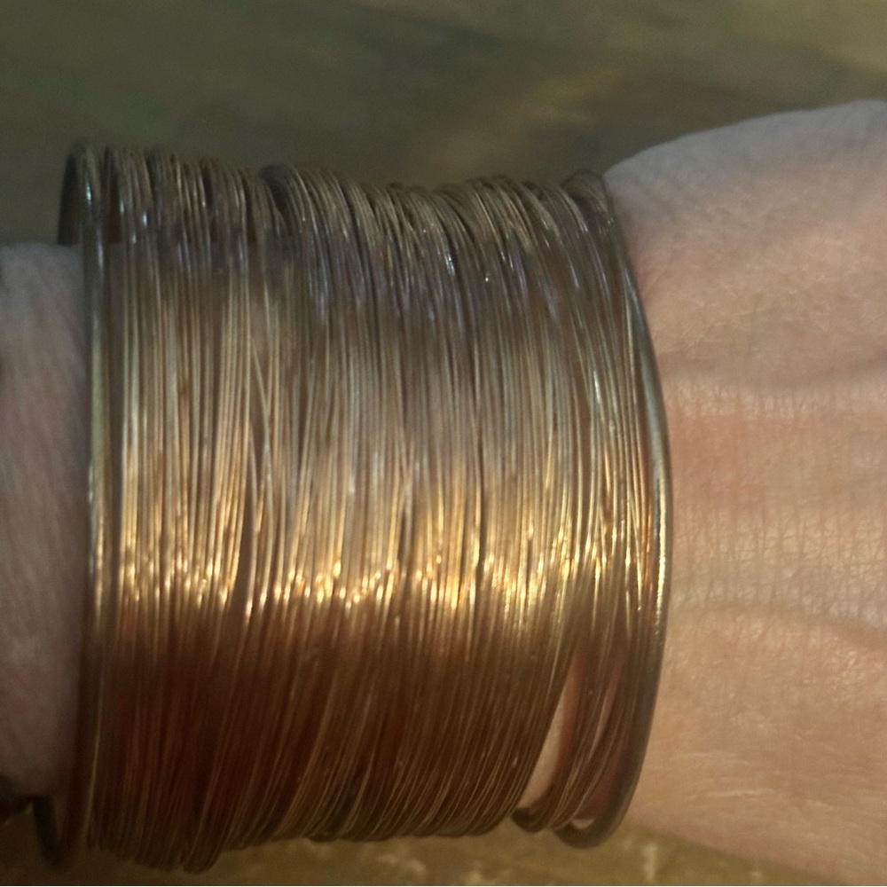 Wide Copper Multi Wire Cuff Bracelet - image 3